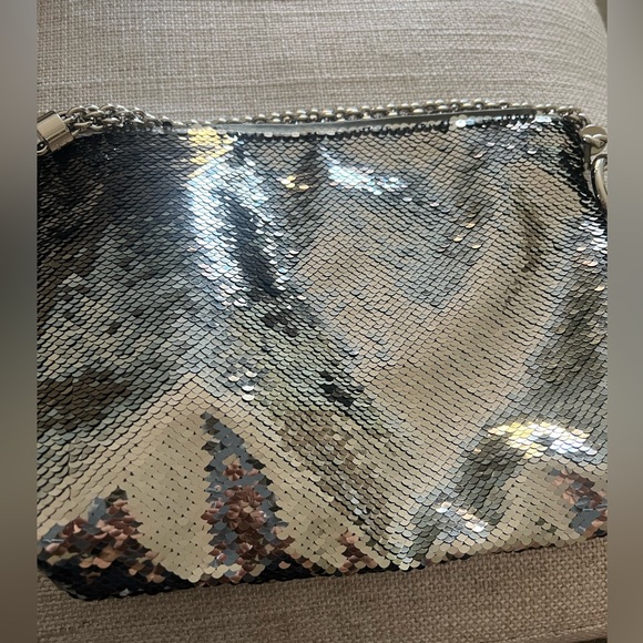 Jimmy Choo Gunmetal Pewter Silver Sequin Callie Evening Bag - Picture 6 of 13